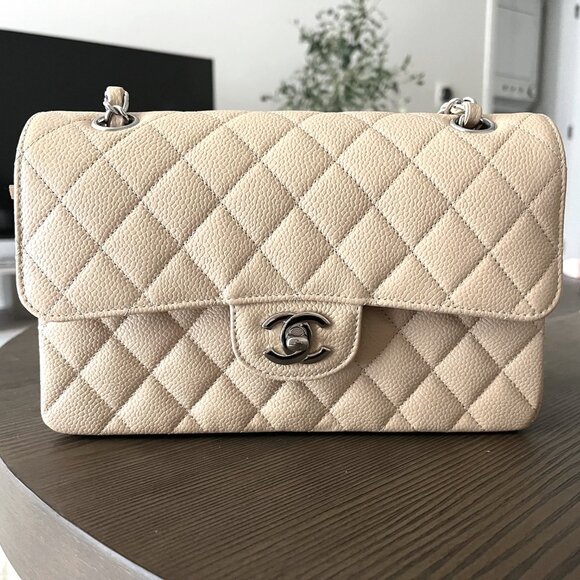 Chanel Small Classic Flip Bag Beige - Picture 1 of 8